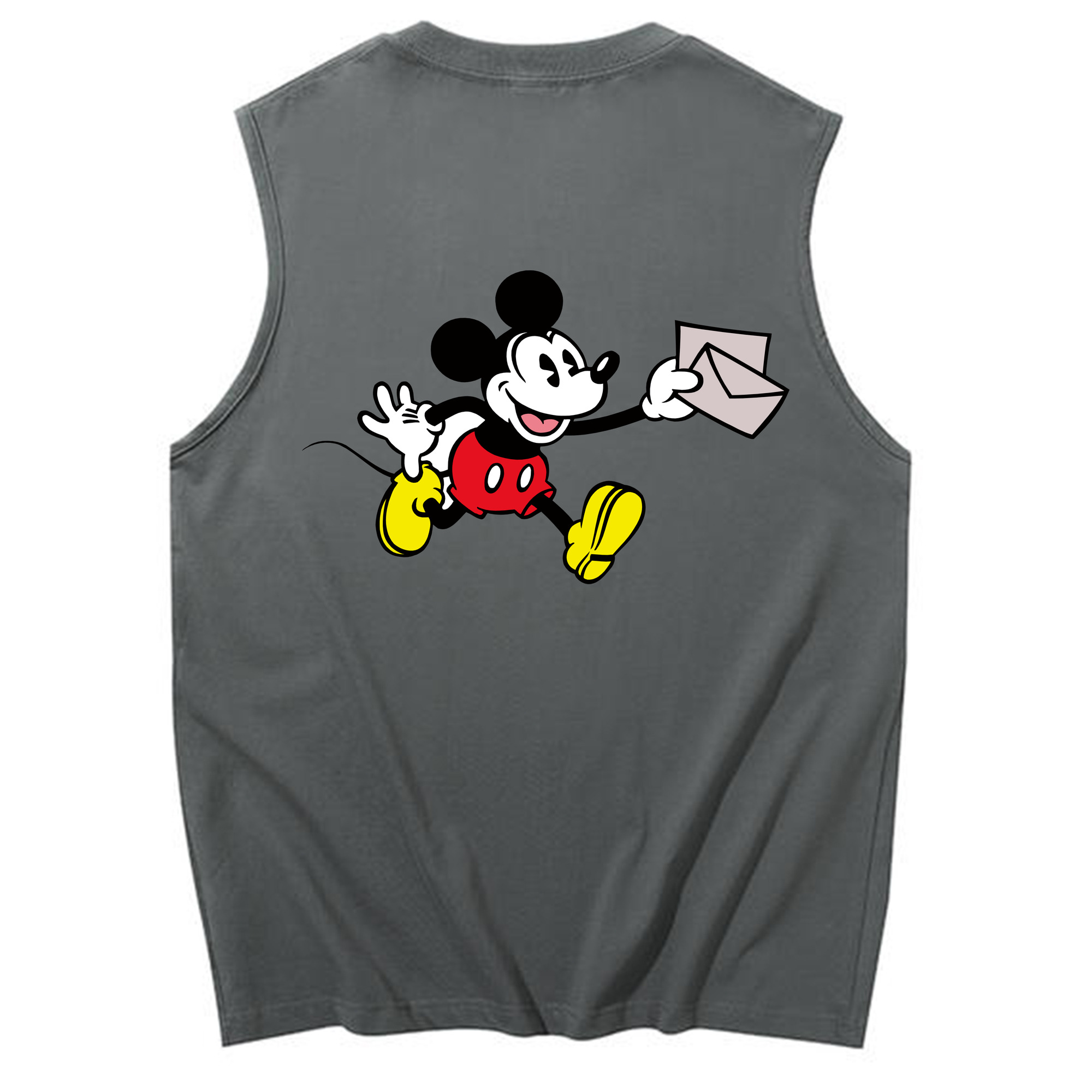 ミッキーマウス Mickey Mouse コットン100％タンクトップ（背面プリント）